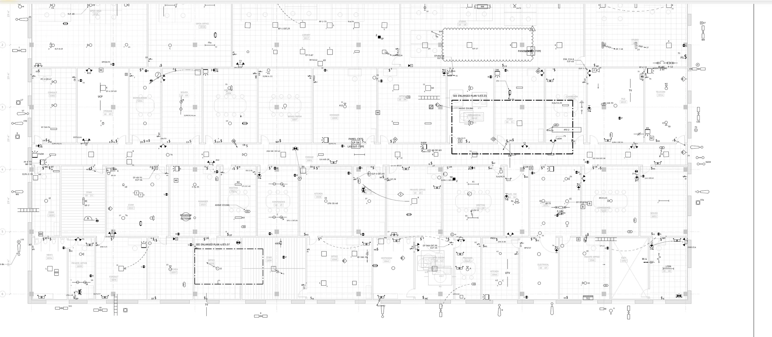 The uploaded lighting and power floor plan
